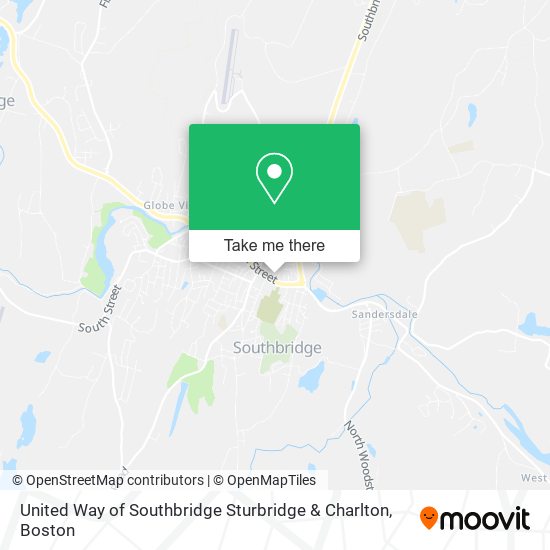 United Way of Southbridge Sturbridge & Charlton map