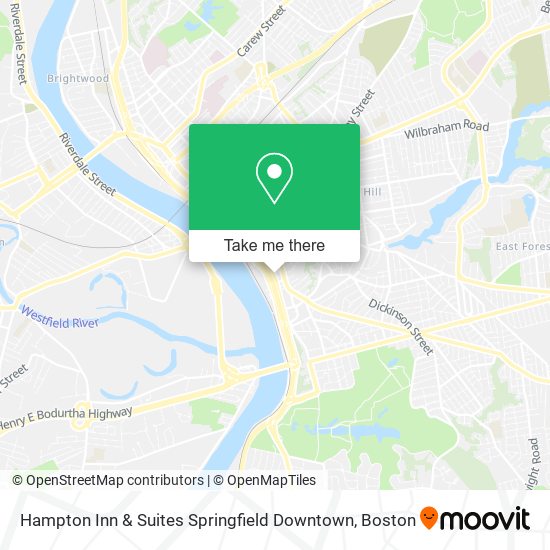 Hampton Inn & Suites Springfield Downtown map