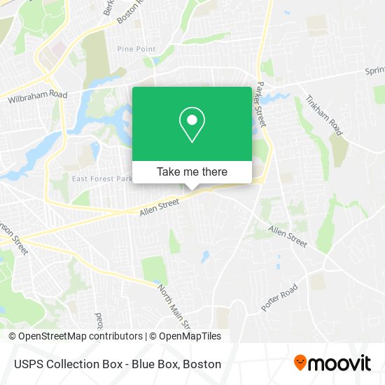 Mapa de USPS Collection Box - Blue Box