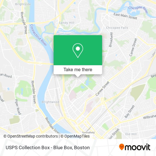 USPS Collection Box - Blue Box map