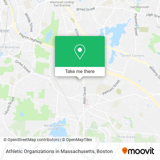 Athletic Organizations in Massachusetts map