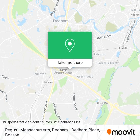 Regus - Massachusetts, Dedham - Dedham Place map