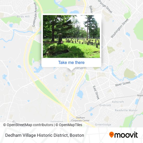 Dedham Village Historic District map