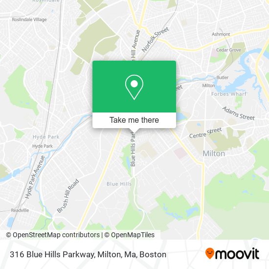 Mapa de 316 Blue Hills Parkway, Milton, Ma