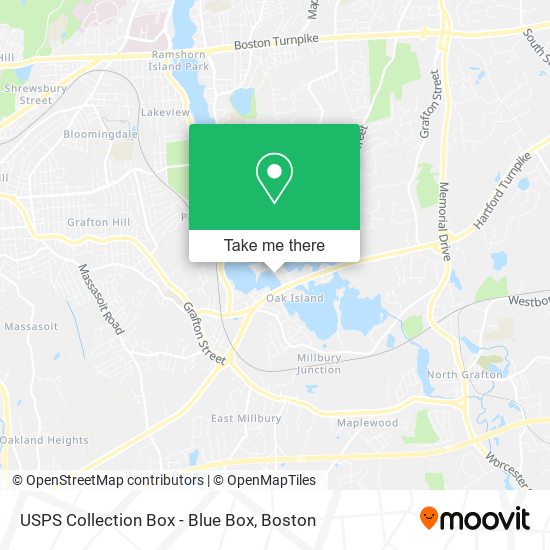 Mapa de USPS Collection Box - Blue Box