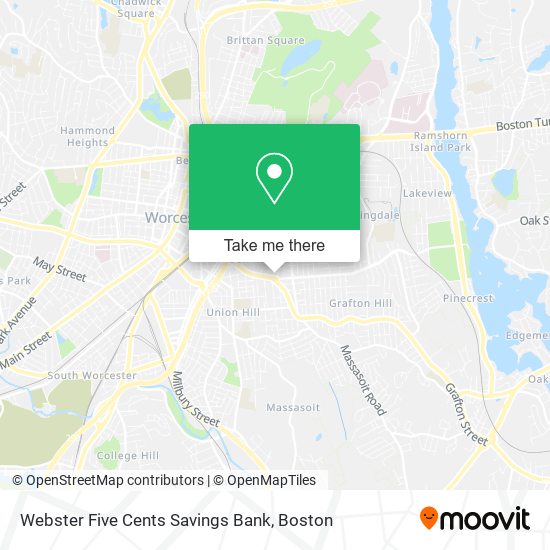 Webster Five Cents Savings Bank map