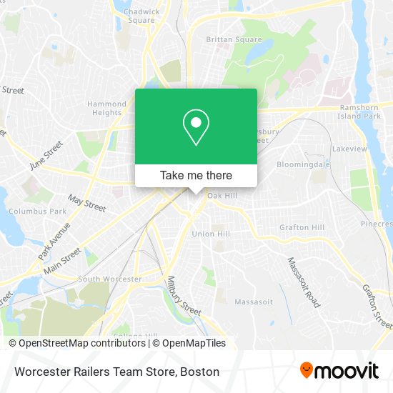 Mapa de Worcester Railers Team Store