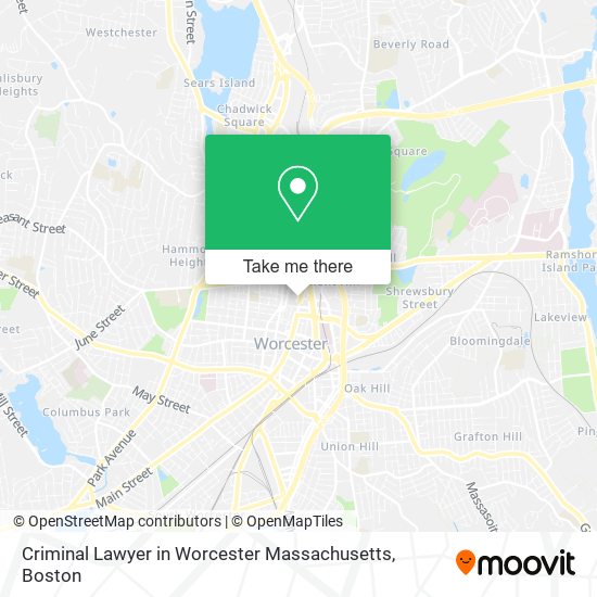 Criminal Lawyer in Worcester Massachusetts map