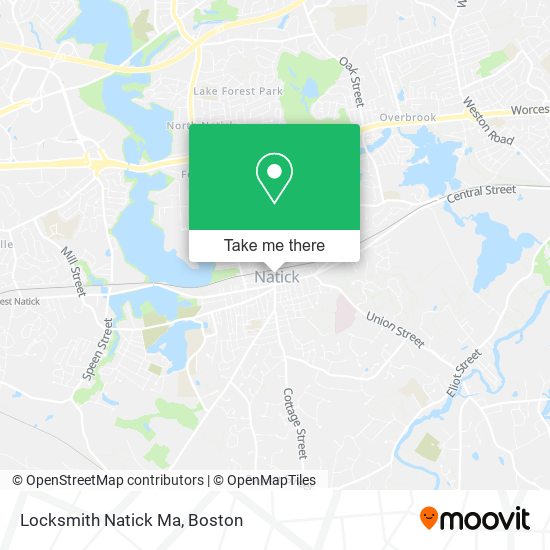 Mapa de Locksmith Natick Ma