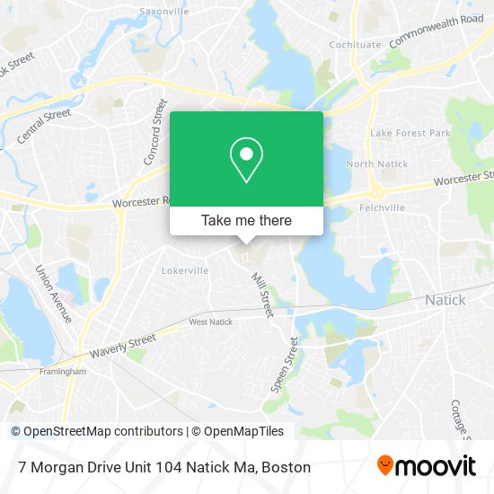 Mapa de 7 Morgan Drive Unit 104 Natick Ma