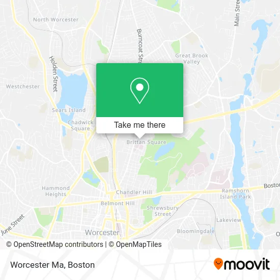 Worcester Ma map