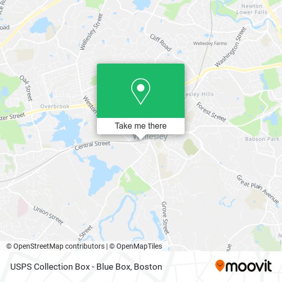 USPS Collection Box - Blue Box map