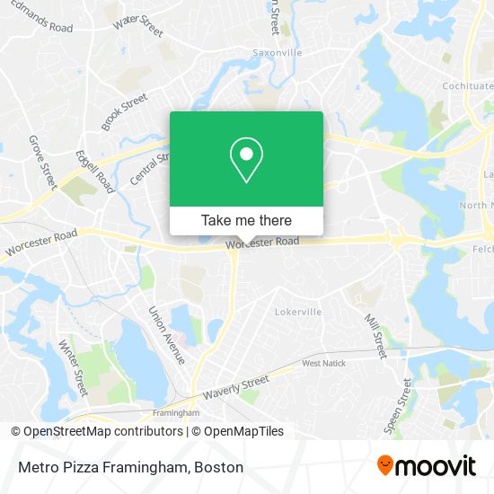 Mapa de Metro Pizza Framingham