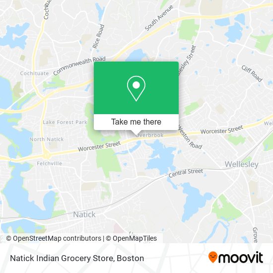 Mapa de Natick Indian Grocery Store
