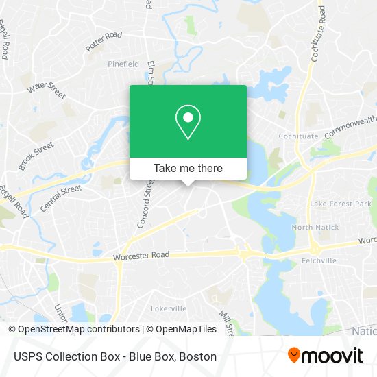 Mapa de USPS Collection Box - Blue Box