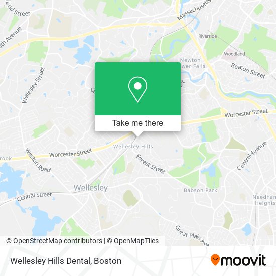 Wellesley Hills Dental map