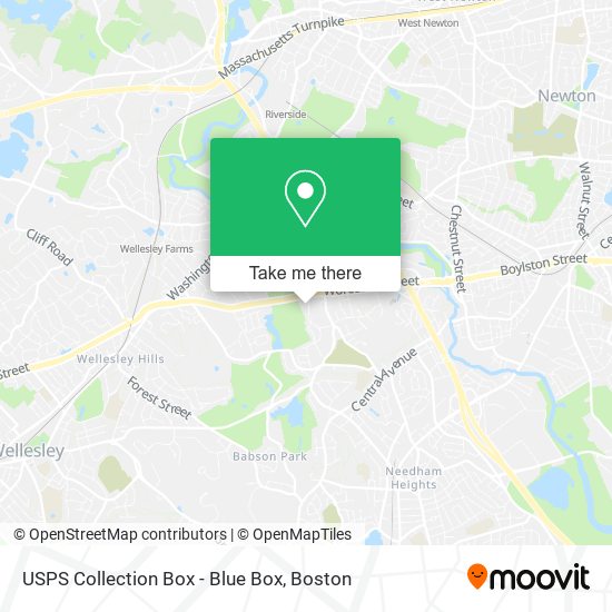 Mapa de USPS Collection Box - Blue Box