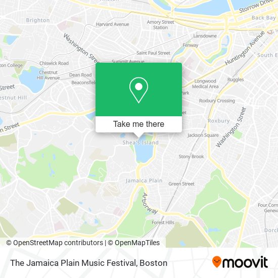 Mapa de The Jamaica Plain Music Festival
