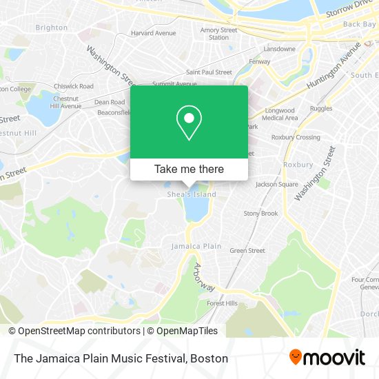 The Jamaica Plain Music Festival map