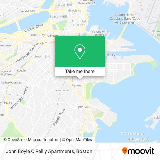 Mapa de John Boyle O'Reilly Apartments