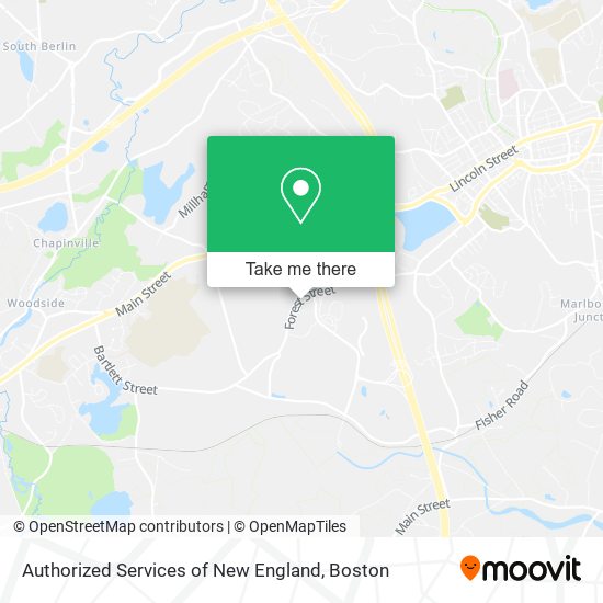 Mapa de Authorized Services of New England