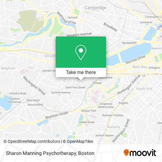 Sharon Manning Psychotherapy map