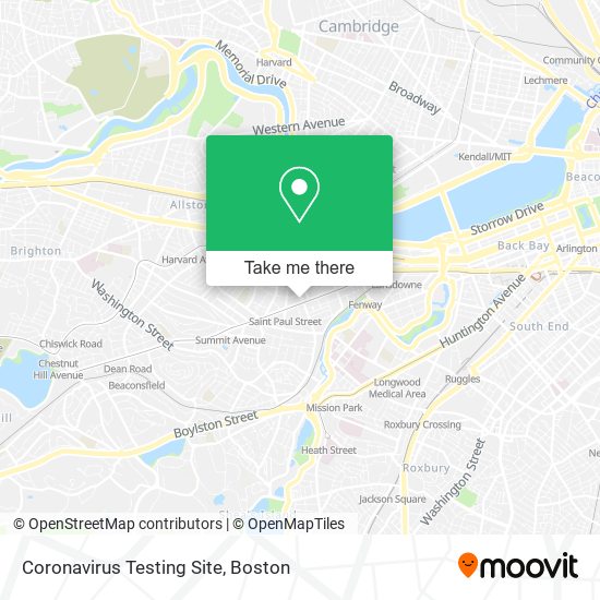 Coronavirus Testing Site map