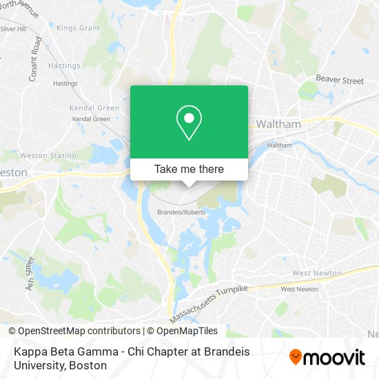 Kappa Beta Gamma - Chi Chapter at Brandeis University map