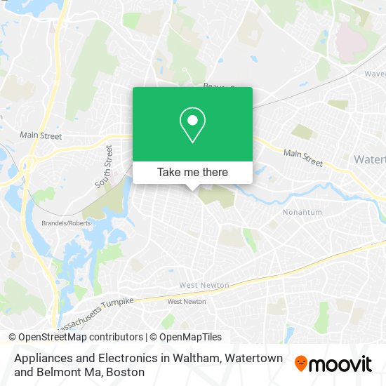 Appliances and Electronics in Waltham, Watertown and Belmont Ma map
