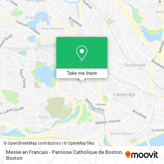 Mapa de Messe en Francais - Paroisse Catholique de Boston