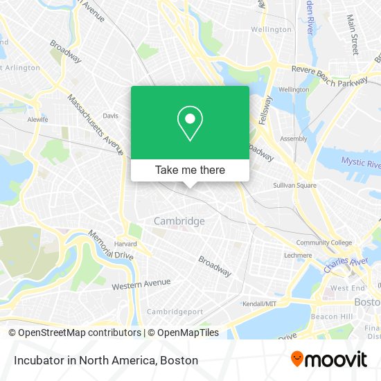 Incubator in North America map