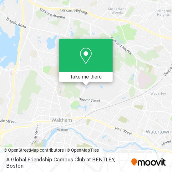 A Global Friendship Campus Club at BENTLEY map