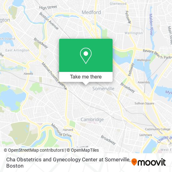 Cha Obstetrics and Gynecology Center at Somerville map