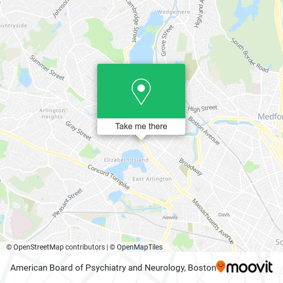 Mapa de American Board of Psychiatry and Neurology