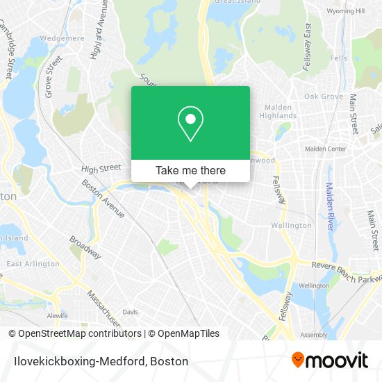 Ilovekickboxing-Medford map