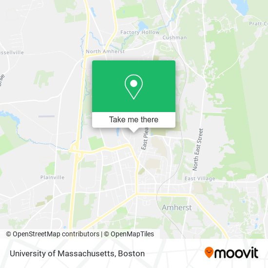 University of Massachusetts map