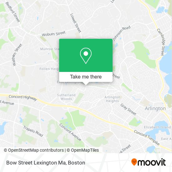Bow Street Lexington Ma map