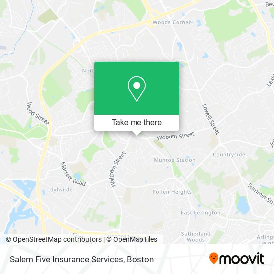 Salem Five Insurance Services map