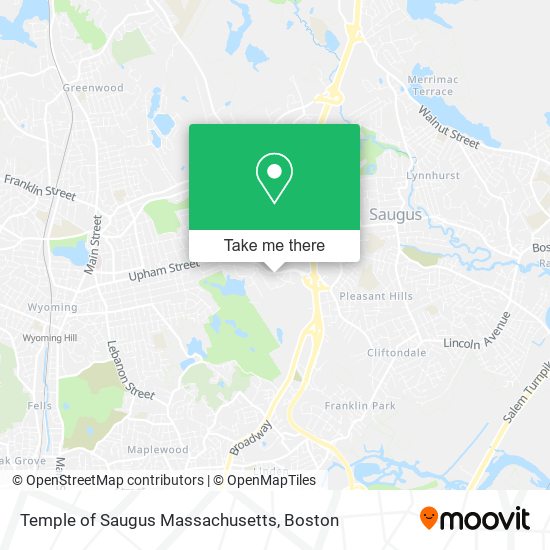 Temple of Saugus Massachusetts map