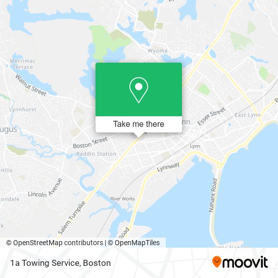 1a Towing Service map