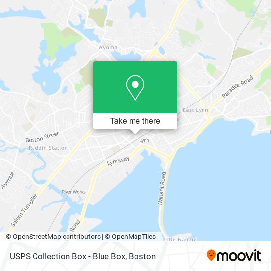 Mapa de USPS Collection Box - Blue Box