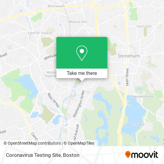 Coronavirus Testing Site map