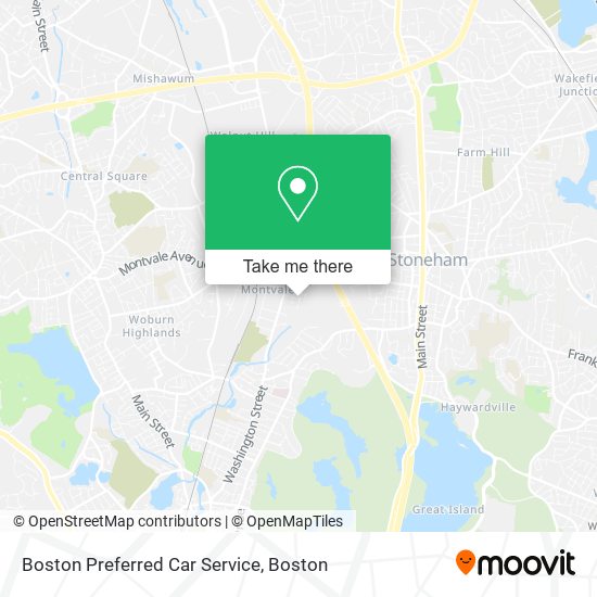 Mapa de Boston Preferred Car Service