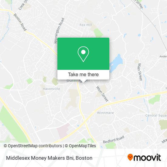 Middlesex Money Makers Bni map