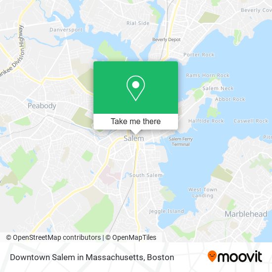 Mapa de Downtown Salem in Massachusetts