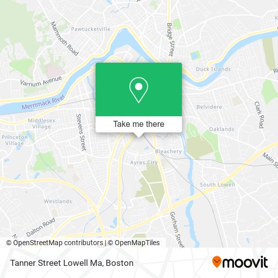 Tanner Street Lowell Ma map