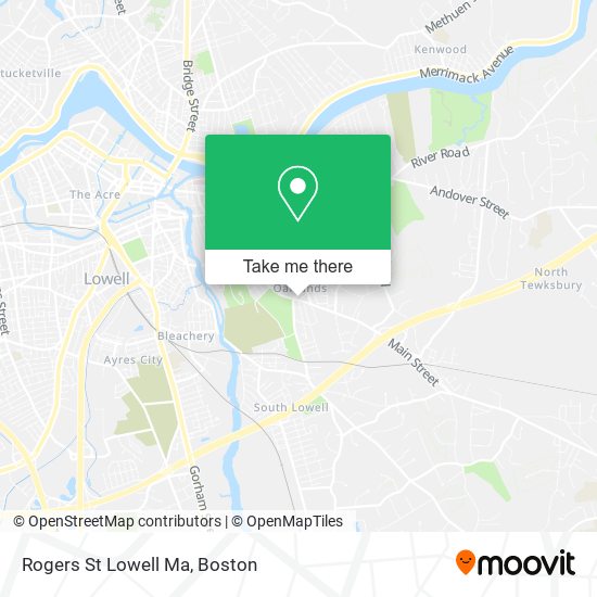 Rogers St Lowell Ma map