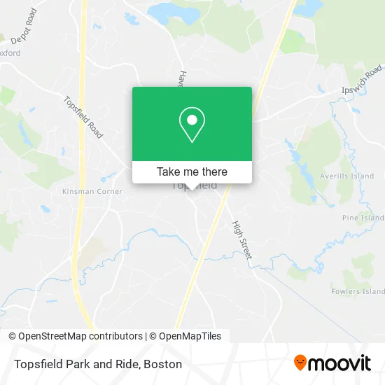 Topsfield Park and Ride map
