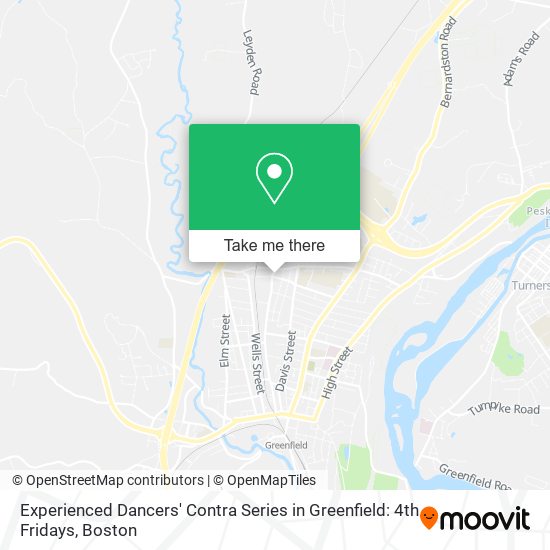 Experienced Dancers' Contra Series in Greenfield: 4th Fridays map