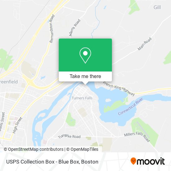 Mapa de USPS Collection Box - Blue Box